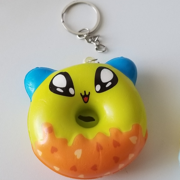 KAWAII Character Kechain Donuts Slow Rising Stress Relief Squishy Keychain - Picture 8 of 14